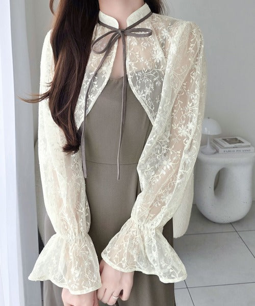 【mily bilet】オケージョンにも対応◎セットアイテムで華やかなレイヤードが完成♪ラメ刺繍ボレロ付きフレアシルエットワンピース mi1139127