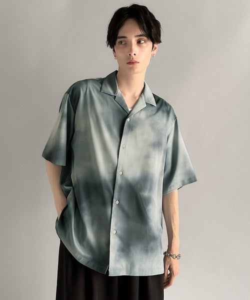 Oversized Drape Half Sleeve Shirt/総柄プリントオーバーサイズドレープ半袖シャツ co1150014