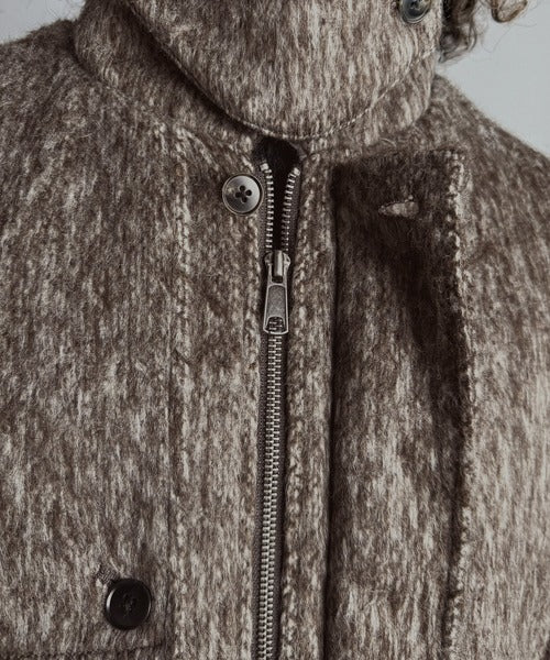 シャギーファー素材2way襟デザインブルゾン／Shaggy Fur 2-Way Collar Design Blouson co1150082