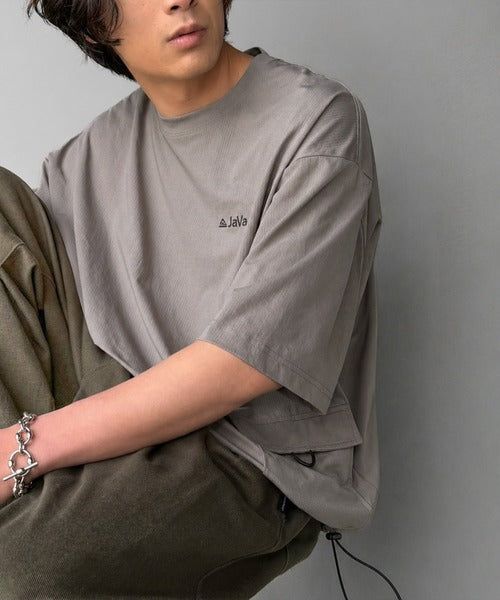 《JaVaジャバコラボ》【接触冷感・吸水速乾機能付き】便利なBIGポケット＆裾ドローコード付き！高機能マイクロメッシュTシャツ jo1150091