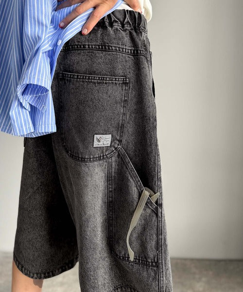 「新定番ハーフデニム。」ベルトデザイン ペインター ハーフデニムパンツ／Belted Design Painter Half Denim Pants co1150029