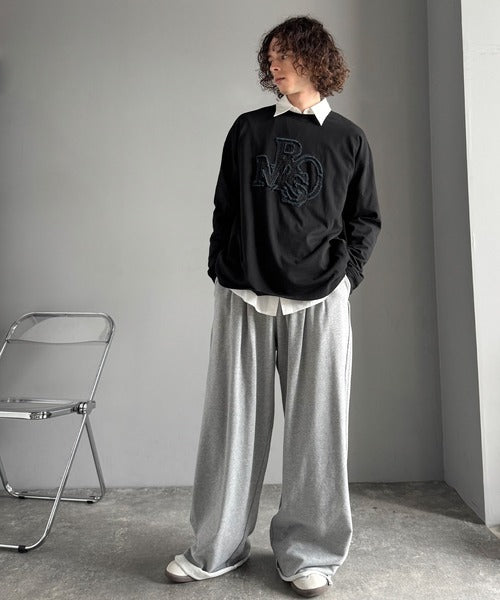 【Classical Origin】「一軍確定。」フリンジパッチワーク使いリラックスTシャツ／Fringe and Patchwork Relaxed T-Shirt co1320004
