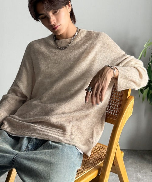 《JaVaジャバコラボ》透け感とニュアンスを重ねる。マルチウェイグラデーション天竺透かし編みメッシュニット（長袖） jm1260006