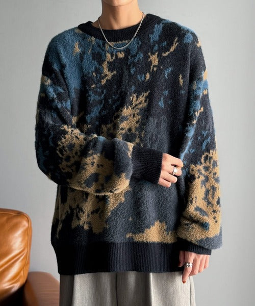 【classical origin】ニュアンス柄Wジャガードシャギーニット／Nuanced Pattern Double Jacquard Shaggy Knit ao1260497
