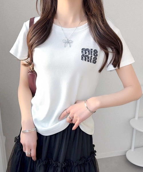 【mily bilet】スタイルよく、着心地いい。絶対使えるシンプルT♪ワッペンコンパクトTシャツ（半袖） mi1329084