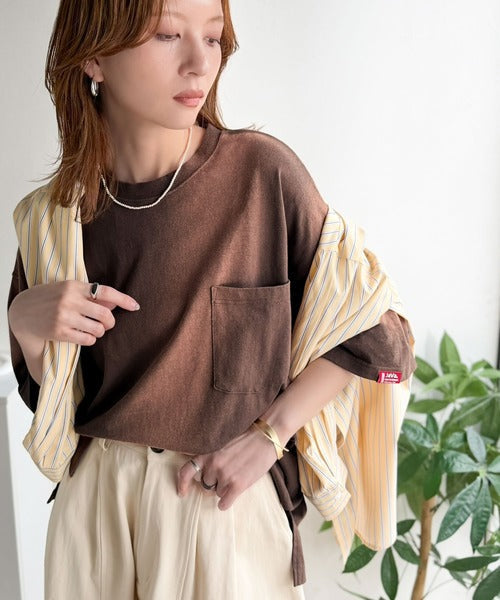《JaVaジャバコラボ》唯一無二のヴィンテージ感。オーバーサイズシルエットのスプレーダイポケットTシャツ（半袖） jv1020359