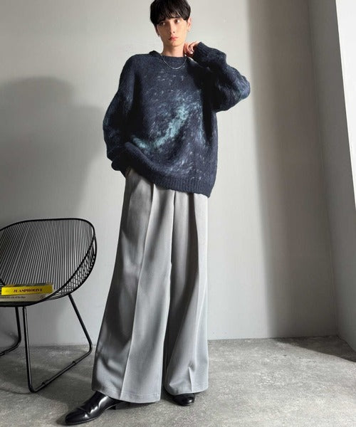 【Classical Origin】「まるで毛布。」モヘアライクシャギー素材クルーネックセーター／Mohair-Like Shaggy Knit Crew Neck Sweater co0780002