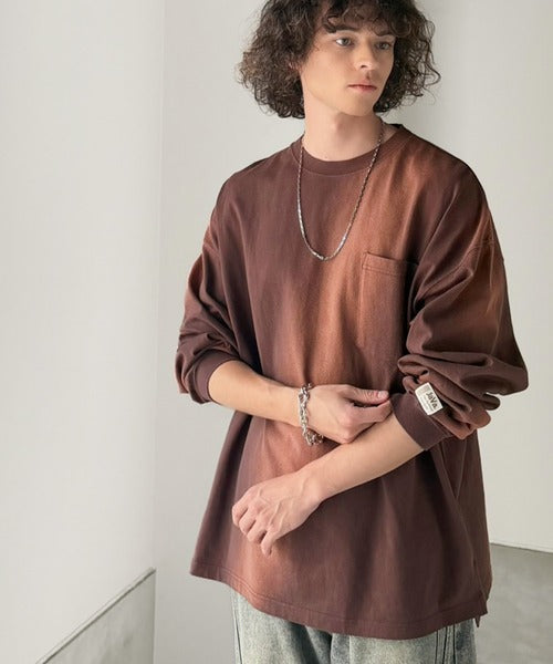 《JaVaジャバコラボ》垢抜け！大人のストリートstyleを作る。綿100％スプレーダイオーバーサイズTシャツ（長袖） jm1020358
