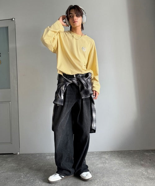 【Classical Origin】「1枚でキマる」。Dart Stitching Oversized T-Shirt／綿100％ダーツ切り替えオーバーサイズTシャツ（長袖） co1150037