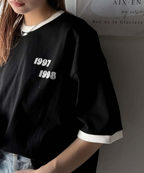 ゆるっとカジュアルに。半袖リンガーフロッキーテニスTシャツ ce1020214