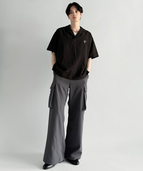 Cotton100%  Ripstop Open Collar Pullover Shirt／コットン100％リップストップ素材オープンカラープルオーバーシャツ co1150012