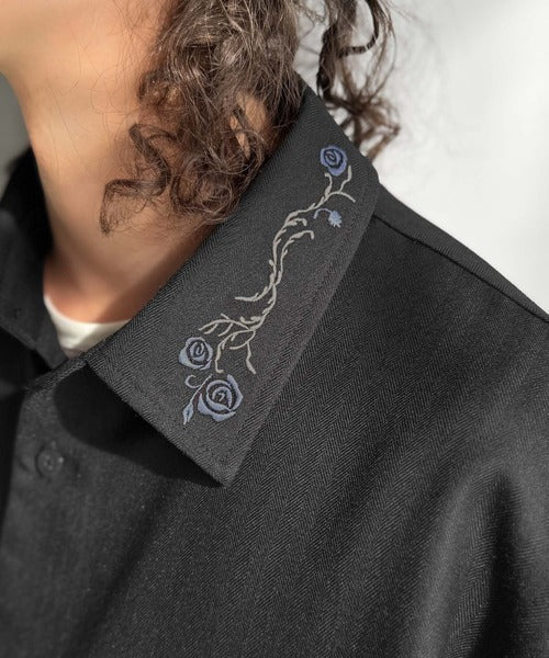 「魅せる服。」刺繍使いシャツジャケット/Embroidery Design Shirt Jacket co1010042