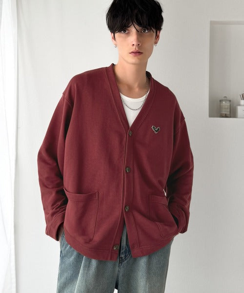 【Classical Origin】「シンプルって奥深い。」刺繍入りスウェットカーディガン（長袖）／Embroidered Design Sweat Cardigan co1150064