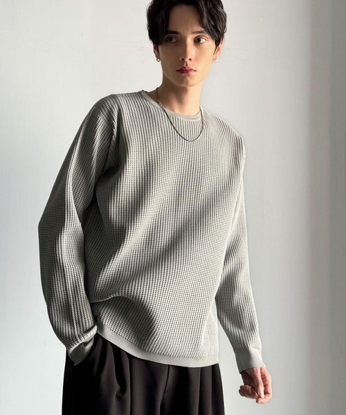 【Classical Origin】「ベーシックの必需品。」サーマルクルーネックニット/Thermal Crew Neck Knit ao1260480