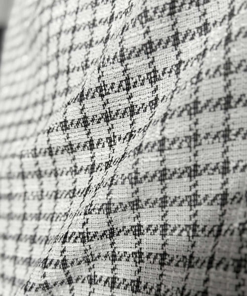 【Classical Origin】「上品カジュアル」。裾ドロスト付きツイード素材ハーフジッププルオーバー（長袖）/Tweed Fabric Drawcord Half-Zip Pullover co1010032