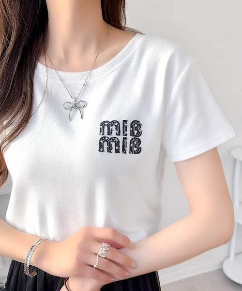 【mily bilet】スタイルよく、着心地いい。絶対使えるシンプルT♪ワッペンコンパクトTシャツ（半袖） mi1329084