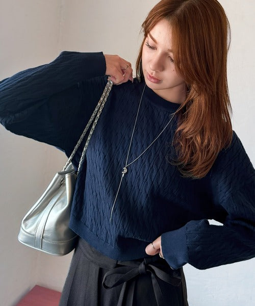 【mily bilet】やわらかな優しさ、漂う気品。前後2wayプレート使いケーブルニットカーディガン（長袖） mi1029140