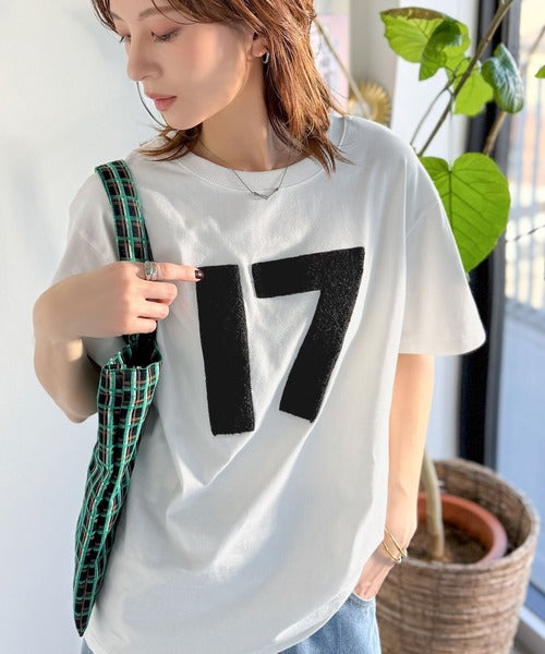 【前後2way】快適素材、立体刺繍がアクセントに♪綿100％デザインナンバリングサガラ刺繍T ce1350008