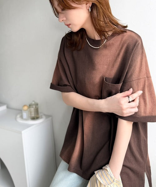 《JaVaジャバコラボ》唯一無二のヴィンテージ感。オーバーサイズシルエットのスプレーダイポケットTシャツ（半袖） jv1020359