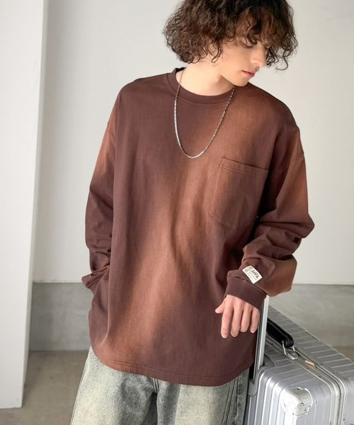 《JaVaジャバコラボ》垢抜け！大人のストリートstyleを作る。綿100％スプレーダイオーバーサイズTシャツ（長袖） jm1020358
