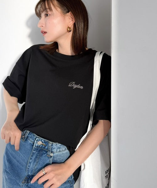 《JaVaジャバコラボ》お洒落見え抜群。大人カジュアルなゆったり半袖T。バック刺繍ビッグTEE（半袖） jv1260550