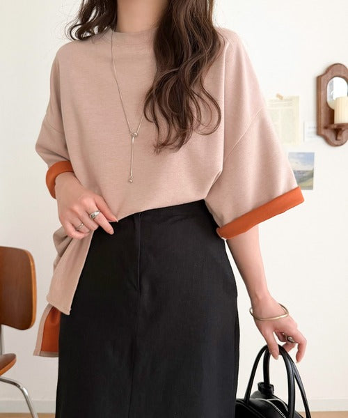 《JaVaジャバコラボ》ゆるシルエットに、ひとさじのアクセント。オーバーサイズ配色BIGTEE jv1110190