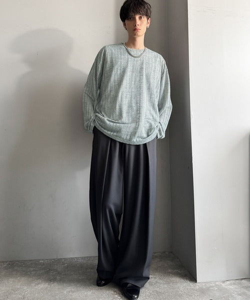 【Classical Origin】「シンプルに魅せる。」グランジモードリラックスシアープルオーバー（長袖）/Grunge Mode Relaxed Pullover co1010027
