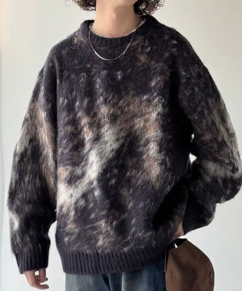 【Classical Origin】「まるで毛布。」モヘアライクシャギー素材クルーネックセーター／Mohair-Like Shaggy Knit Crew Neck Sweater co0780002