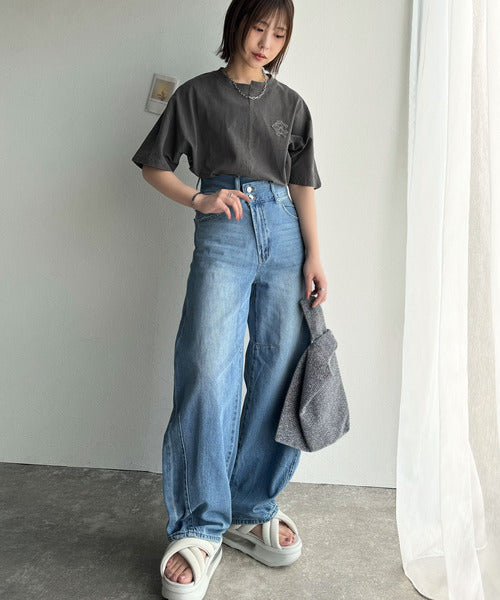 《JaVaジャバコラボ》綿100％!こだわり満載の自信アイテム☆切替BODYロゴTシャツ（半袖） jv1330014