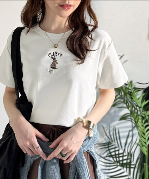 可愛いだけとは言わせない！刺繍コンパクトフライスTシャツアニマルシリーズ（半袖） ce1050360