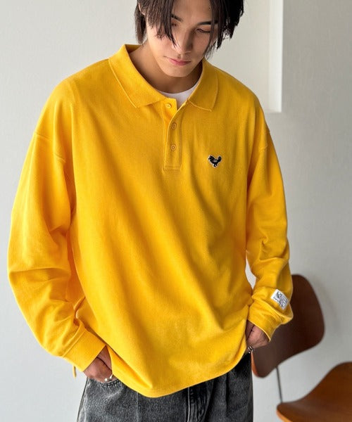 【Classical Origin】「上質な日常。」胸刺繍入り鹿の子ポロシャツ（長袖）／Embroidery Basic Polo Shirt co1150052
