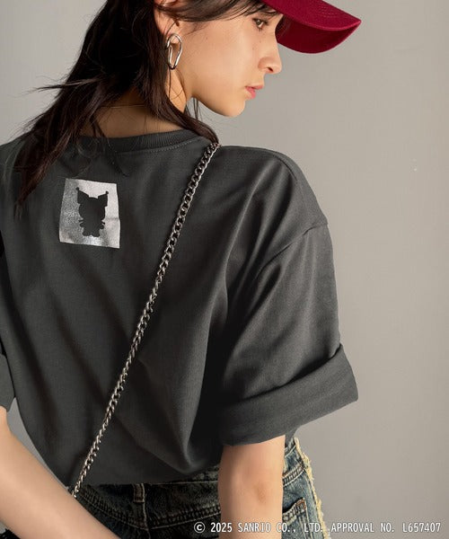 【Sanrio characters/サンリオキャラクターズ】大人可愛い推しアピール♪シルエット箔プリントTシャツ（半袖） ce1350005