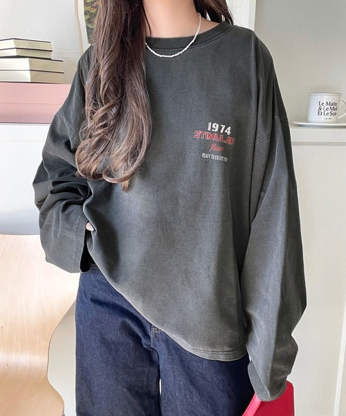 《Javaジャバコラボ》ゆるっとカジュアルに着こなす。綿100%ピグメント加工グラフィックプリントTシャツ＆ロンT(半袖)(長袖) jv1050148