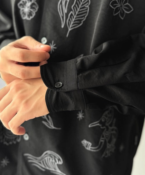 【Classical Origin】刺繍で魅せる存在感。オリジン刺繍キャンプカラーシャツ／Origin Embroidered Camp Collar Shirt co1150053