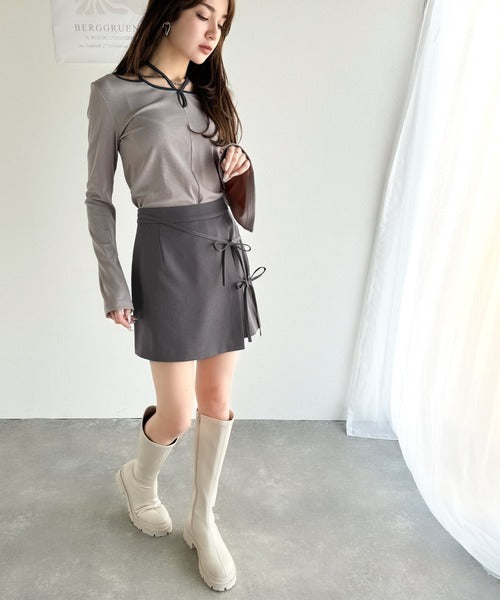 【mily bilet】華やかな印象をプラス。リボンデザインスコート mi1329022