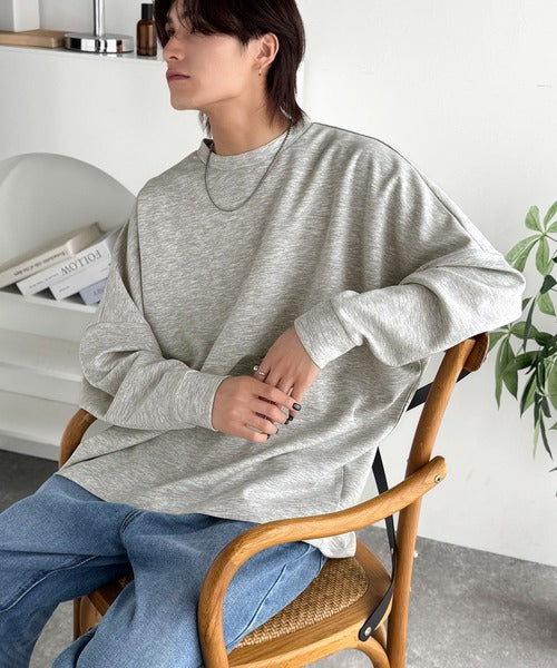 【Classical Origin】「大人シンプル。」ドルマンスリーブダンボール素材ビックTEE（長袖）／Dolman Cardboard Big Tee ao1260455