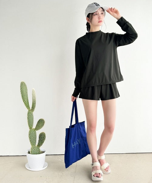 《JaVa ジャバコラボ》接触冷感＆UVカット＆遮熱機能付き♪ラッシュガード5点セット（紫外線カット率90%以上） jv1260412