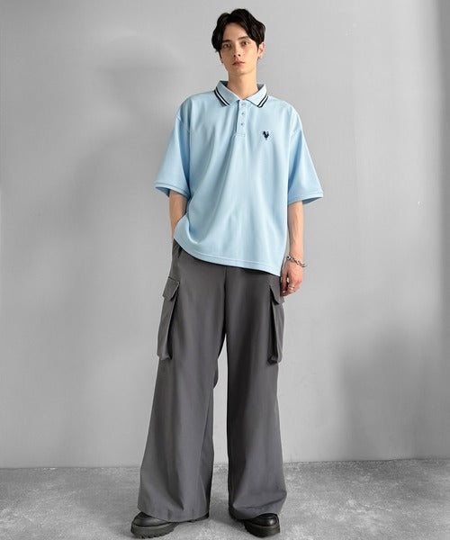 「洗練を纏う、上質な日常。」刺繍入りハイクオリティダブルフェイス素材ポロシャツ／Embroidered High-Quality Double Face Polo co1150026