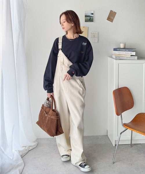 《Javaジャバコラボ》着るだけで今っぽさ叶う。ランダム刺繍クロップド丈裏起毛スウェット jv1050234