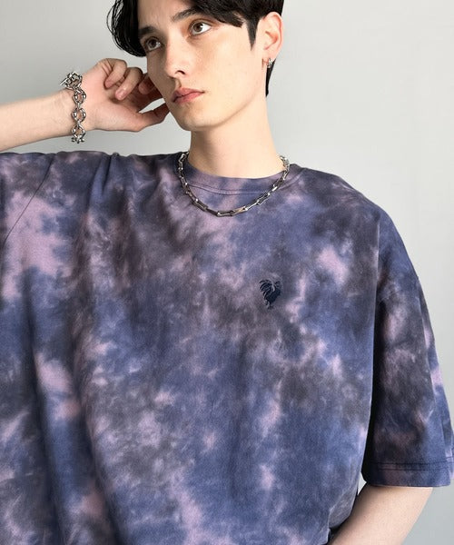「視線を独り占め。」タイダイ染め刺繍入りオーバーサイズTシャツ／Tie-Dye Embroidered Oversize T-Shirt co1150031