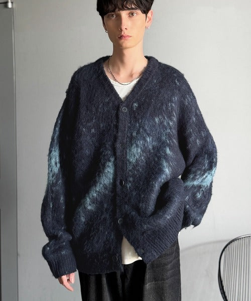 【Classical Origin】「まるで毛布。」モヘアライクシャギー素材Vネックカーディガン／Mohair-Like Shaggy Knit V-Neck Cardigan co0780003