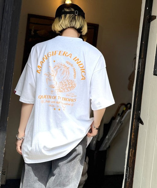 《JaVaジャバコラボ》周りと差がつくアート感。綿100％ タイ☆トロピカルフルーツ柄☆ビッグTシャツ jv1029128