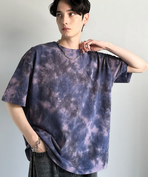 「視線を独り占め。」タイダイ染め刺繍入りオーバーサイズTシャツ／Tie-Dye Embroidered Oversize T-Shirt co1150031