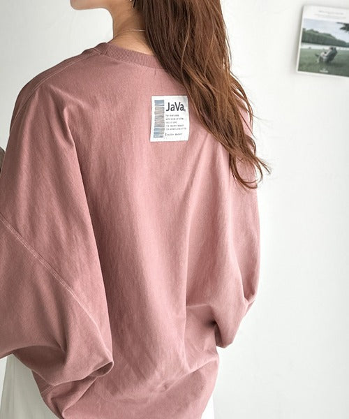 《JaVaジャバコラボ》ゆるっと大人カジュアル。綿100％ドルマンスリーブカットロンTEE（長袖） jv1260489