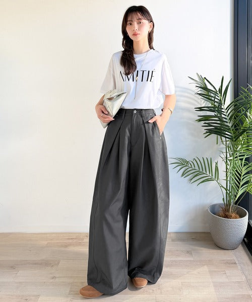 旬なワイドシルエットが目を惹く１着♪タックバレルレッグパンツ ce1265082