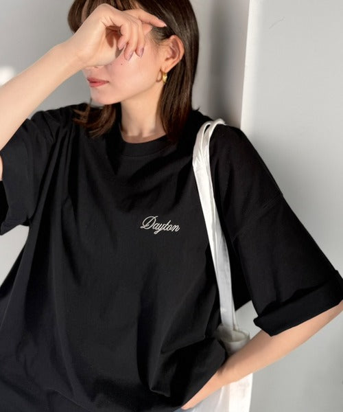 《JaVaジャバコラボ》お洒落見え抜群。大人カジュアルなゆったり半袖T。バック刺繍ビッグTEE（半袖） jv1260550