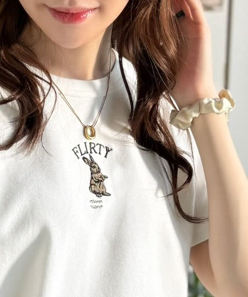 可愛いだけとは言わせない！刺繍コンパクトフライスTシャツアニマルシリーズ（半袖） ce1050360
