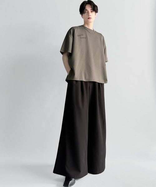 Logo Rhinestone Design Dolman Oversized Tee／ラインストーンロゴ使いドルマンオーバーサイズTシャツ co1010003