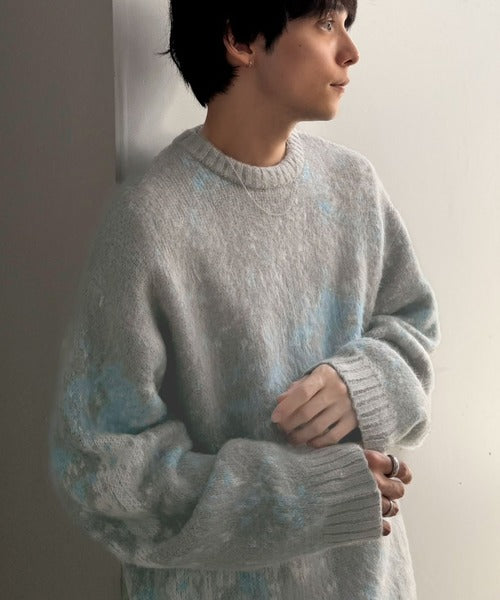 【Classical Origin】「まるで毛布。」モヘアライクシャギー素材クルーネックセーター／Mohair-Like Shaggy Knit Crew Neck Sweater co0780002