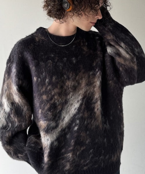 【Classical Origin】「まるで毛布。」モヘアライクシャギー素材クルーネックセーター／Mohair-Like Shaggy Knit Crew Neck Sweater co0780002
